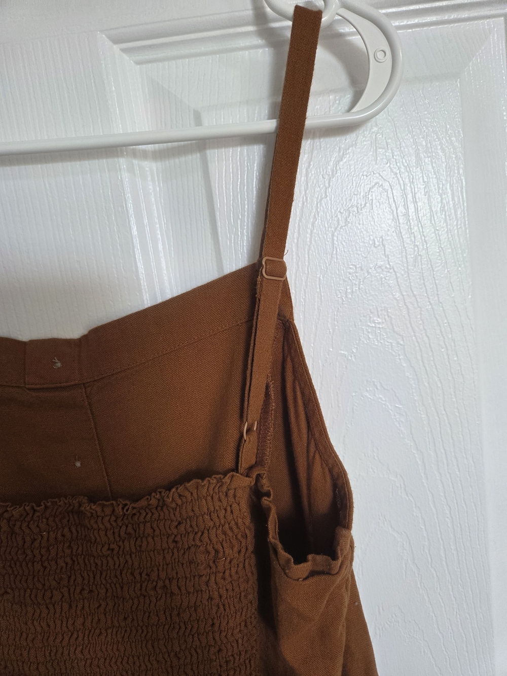 Old Navy Rust-Orange Button-Front Linen-Blend Jumpsuit - Picture 4 of 7